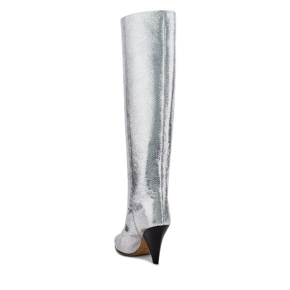 ISABEL MARANT Women's Lybill Boot Size 38/US8 In Silver - Picture 2 of 8